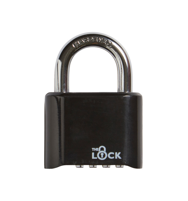 Hængelås m/kode i bunden 56 mm sort